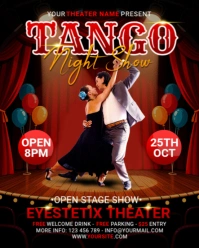 Black Maximalist Tango Night Show  Instagram Portrait template