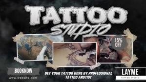 Black Tattoo Studio Promotion Digital Display Template