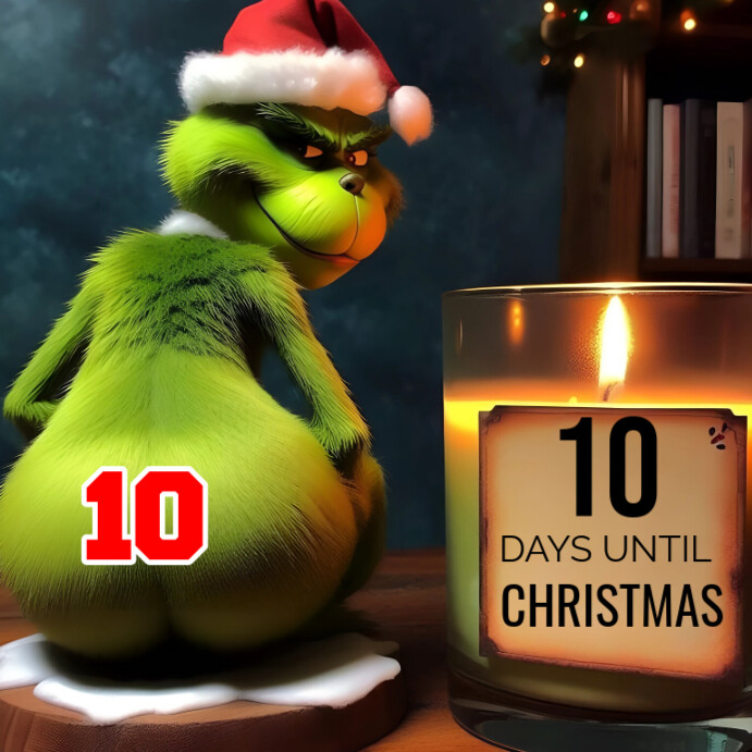 Black Maximalist Ten Days Until Christmas  Instagram Post template