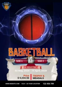 Black Maximalist Tennis Tournament Flyer  A6 template