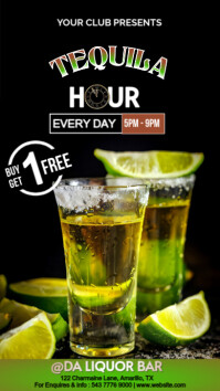 Black Maximalist Tequila Hour  Instagram Story template