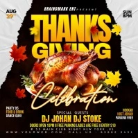 Black Maximalist Thanks Giving Celebration Template Square (1:1)