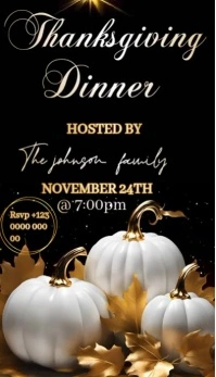 Black Maximalist Thanks Giving Dinner  Business Card template