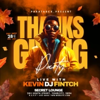 Black Maximalist Thanks Giving Party Instagram Post template