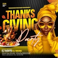 Black Maximalist Thanks Giving Party Square (1:1) template
