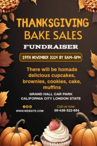Black Maximalist Thanksgiving Bake Sale Poster Affiche template