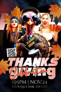Preto Thanksgiving Celebration Poster Template
