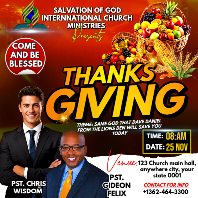 Black Maximalist Thanksgiving Church Program Instagram Post Template ...