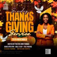 Black Maximalist Thanksgiving Church Service Instagram Post template