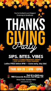 Black Thanksgiving Party Instagram Story Template