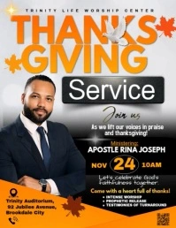 Black Maximalist Thanksgiving Service   Flyer (us Letter) template