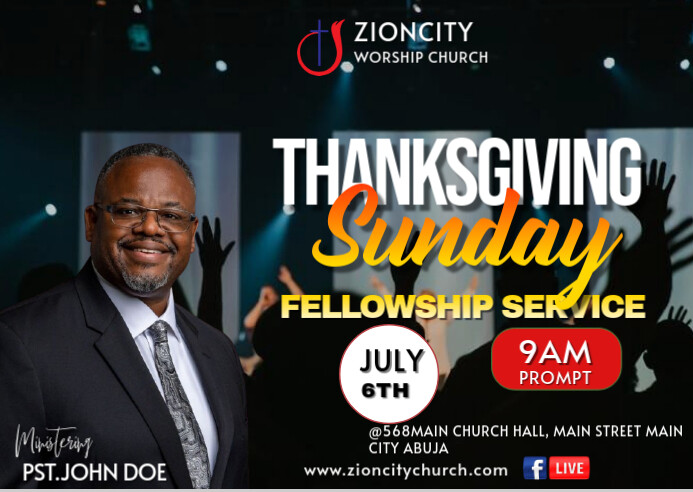 Black Maximalist Thanksgiving Sunday Church Invitation Service  Postcard template