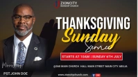 Black Maximalist Thanksgiving Sunday Church Service  Twitter Post template