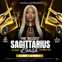 Black Maximalist The Biggest Sagittarius Bash Instagram Post template