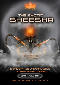 Black Maximalist The Exotic Of Sheesha Party A4 template