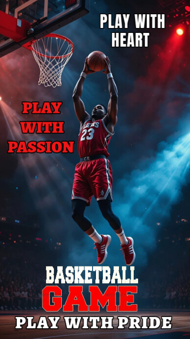 Black Maximalist The Image Is A Dynamic And Bold Basketball-themed Poster Design Template. Instagram