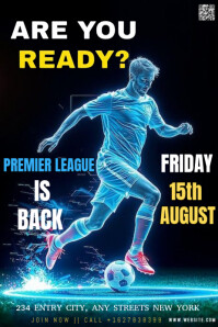 Black Maximalist The Image Is A Promotional Flyer For A Football Event Titled Premier League Season Gráfico de Pinterest template