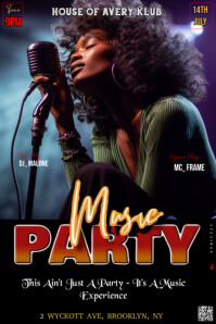 Black Maximalist The Image Is A Promotional Flyer For A "music Party" Pinterest Graphic template