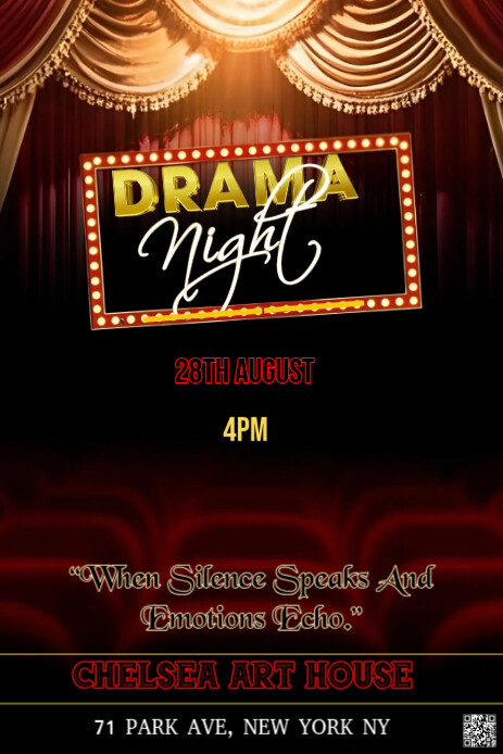 Black Maximalist The Image Is A Striking Poster Design For A "drama Night" Event Pinterest Graphic Ihluzo le-Pinterest template