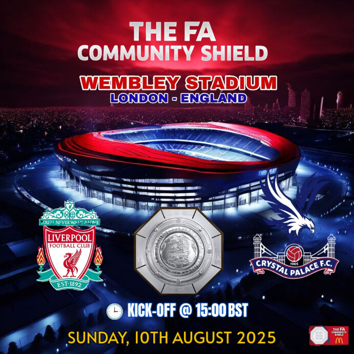 Black Maximalist The Image Is Fa Community Shield Between Liverpool Vs Crystal Palace F.c Instagram template