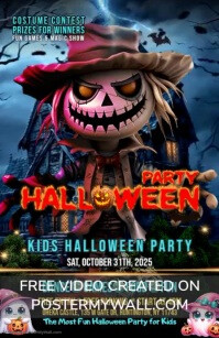 Black Maximalist The Most Fun Halloween Party For Kids Half Page Wide template
