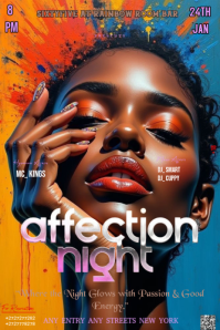 Black Maximalist The One Featuring The Dramatic, Artistic Portrait Titled "affection Night". Pintere Gráfico de Pinterest template