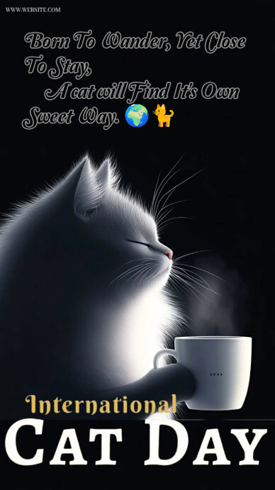 Black Maximalist The Overall Mood Of The Image Is Calming, Cozy, And Celebratory Of Cats. Instagram Instagram-verhaal template