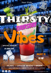 Black Maximalist Thirsty Thursday A4 template