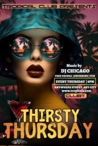 Black Maximalist Thirsty Thursday  Poster template