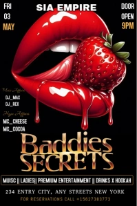 Black Maximalist This Bold And Seductive Party Flyer Design, Titled "baddies Secrets,"  Pinterest Gr template