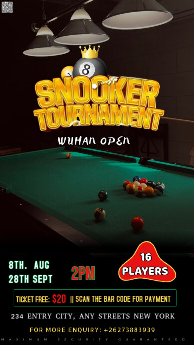 Black Maximalist This Image Is A Dynamic And Colorful Poster Or Flyer For A Snooker Tournament Insta Instagram Story template