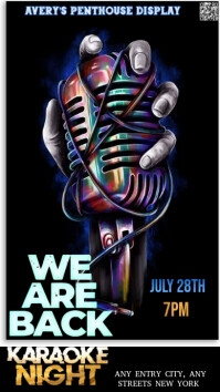 Black Maximalist This Image Is A Dynamic And Visually Striking Flyer For A "karaoke Night" Event. In Instagram Story template