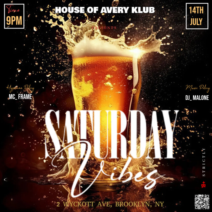 Black Maximalist This Image Is A Dynamic And Energetic Poster Design Template For A "saturday Vibes"