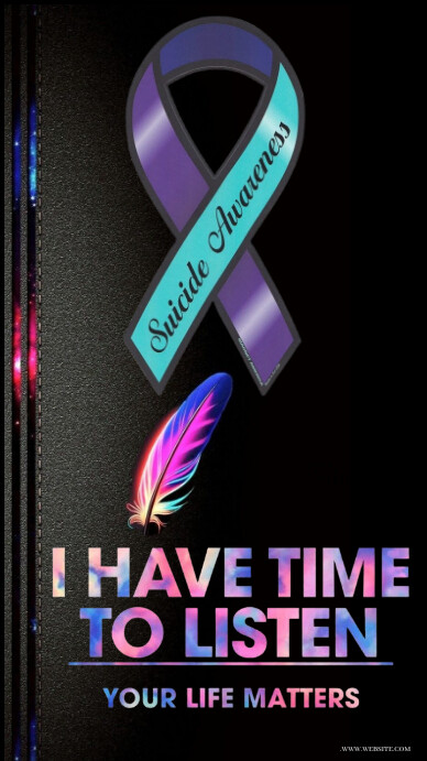Black Maximalist This Image Is A Poster Or Digital Graphic Focused On Suicide Awareness And Preventi Instagram Story template