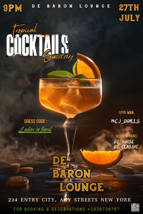 Black Maximalist This Image Is A Sleek And Enticing Poster Design Template For A "tropical Cocktails Ihluzo le-Pinterest