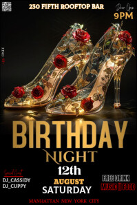 Black Maximalist This Is A Flyer For A "birthday Night" Event Pinterest Graphic template