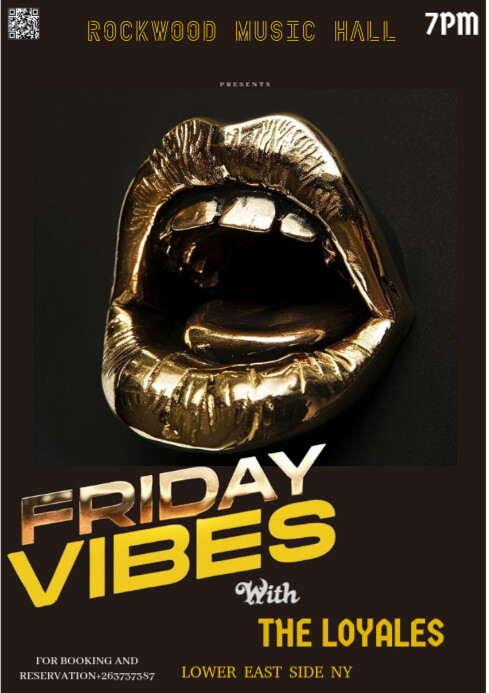 Black Maximalist This Is A Flyer For An Event Titled "friday Vibes A4 template