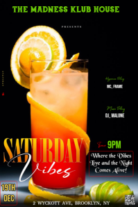 Black Maximalist This Is A Vibrant, Drinks-focused Event Flyer Advertising "saturday Vibes" Pinteres Grafika na Pinterest template