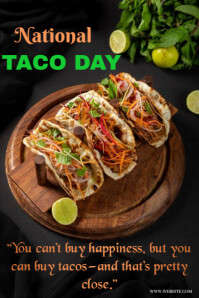 Black Maximalist This Is A Vibrant And Appealing Poster Template For "national Taco Day." Pinterest Pinterest-grafik