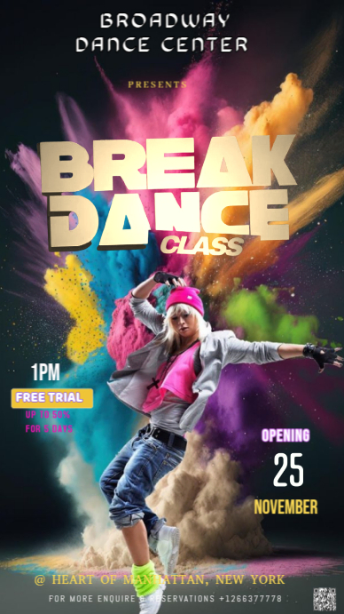 Black Maximalist This Is An Energetic And Dynamic Flyer/poster Design For A Dance Class Instagram St template