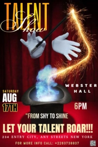 Black Maximalist This Poster Design Is For A Talent Show And Has A Magical, Theatrical Theme Pintere Pinterest Graphic template