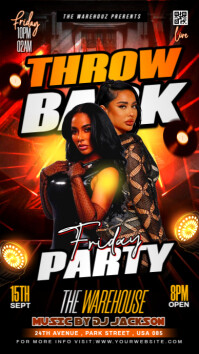 Black Maximalist Throw Back Party Flyer Instagram Story template