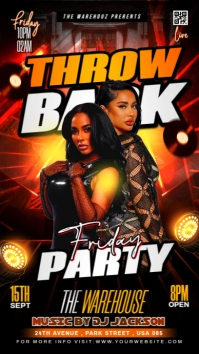 Black Maximalist Throw Back Party Flyer Instagram Story template