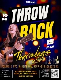 Black Maximalist Throw Back Thursday  Flyer (us Letter) template