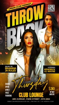 Black Maximalist Throwback Ladies Party Poster Instagram Story template