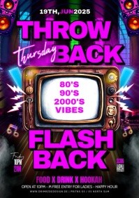 Black Maximalist Throwback Party A4 template
