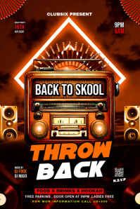 Black Maximalist Throwback Party Flyer Banner 4' × 6' template