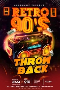 Black Maximalist Throwback Party Poster Iphosta template