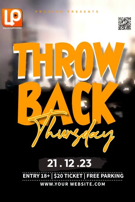 2016 Throwback Post Black Maximalist Throwback Party Video Poster Template | PosterMyWall