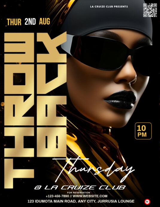 Black Maximalist Throwback Thursday  Flyer (us Letter) template